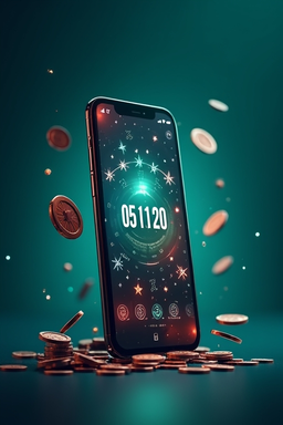Mobile phone showing casino app